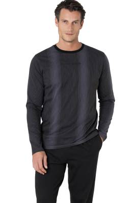 Pierre Cardin - Erkek Penye Pijama Takım, %100 Pamuk, Uzunkol Düz Paçalı (1)