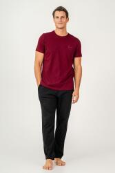 Erkek Pijama Takımı %100 Pamuk – Kısa Kollu Üst & Cepli Uzun Alt Rahat Ev Giyimi Bordo
