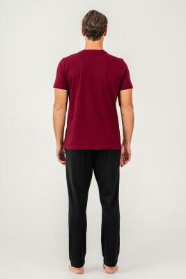 Erkek Pijama Takımı %100 Pamuk – Kısa Kollu Üst & Cepli Uzun Alt Rahat Ev Giyimi - 13