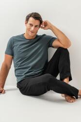 Erkek Pijama Takımı %100 Pamuk – Kısa Kollu Üst & Cepli Uzun Alt Rahat Ev Giyimi - 17