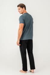 Erkek Pijama Takımı %100 Pamuk – Kısa Kollu Üst & Cepli Uzun Alt Rahat Ev Giyimi - 21