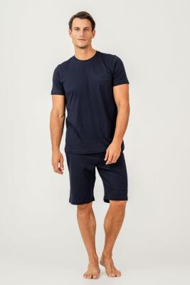 Erkek Tişört Şort Takım %100 Pamuk – Cepli Şortlu Rahat Ev & Günlük Kullanım Takımı - 8