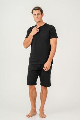 Erkek Tişört Şort Takım %100 Pamuk – Cepli Şortlu Rahat Ev & Günlük Kullanım Takımı - 30