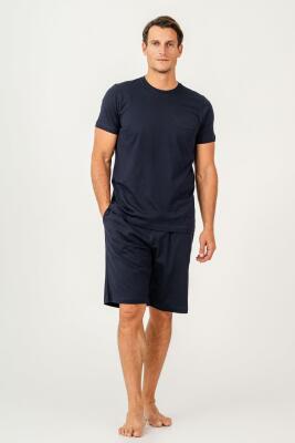 Erkek Tişört Şort Takım %100 Pamuk – Cepli Şortlu Rahat Ev & Günlük Kullanım Takımı - 7