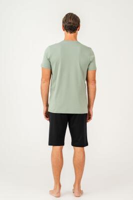 Erkek Tişört Şort Takım %100 Pamuk – Cepli Şortlu Rahat Ev & Günlük Kullanım Takımı - 21