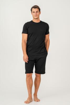 Erkek Tişört Şort Takım %100 Pamuk – Cepli Şortlu Rahat Ev & Günlük Kullanım Takımı - 27