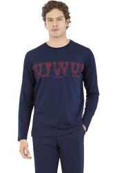 Erkek Uzunkol Mevsimlik Pijama Takım, %100 Pamuklu, Cep Detaylıdır - 2