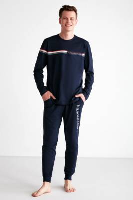 Erkek Uzunkol Yuvarlak Yaka Manşet Paça Mevsimlik Penye Pijama Takım - 4