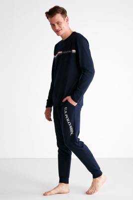 Erkek Uzunkol Yuvarlak Yaka Manşet Paça Mevsimlik Penye Pijama Takım - 5