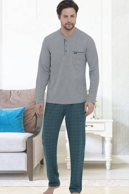 Erse - Erkek Uzunkollu 2 İplik Pijama Takım, %100 Pamuklu