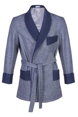 Ren - Erkek Yün Kaşe Ropdöşambır, Belden Bağlamalı Cep Detaylı Sabahlık