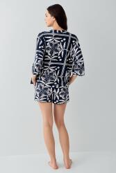 Evde Şıklığı Yeniden Tanımlayan Kadın Şortlu Pijama Takımı – %50 Modal %50 Pamuk, Modern Desen - 4