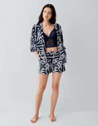 Evde Şıklığı Yeniden Tanımlayan Kadın Şortlu Pijama Takımı – %50 Modal %50 Pamuk, Modern Desen - 3