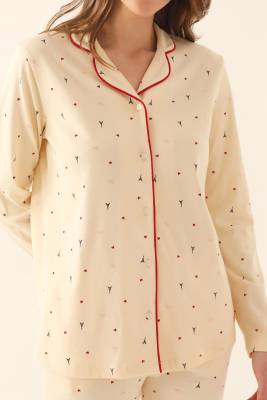 Pierre Cardin - Eyfel Kulesi ve Kalp Desenli Mevsimlik Gömlek Pijama Takım (1)