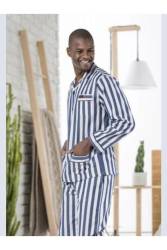 Gaffur Pijama, Çizgili Pijama, %100 Pamuk, Poplin Dokuma - Thumbnail