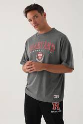 Harvard University Lisanslı Erkek Oversize T-Shirt, Oversize T-Shirt - Thumbnail
