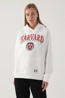 Belknap Harvard - Harvard University Lisanslı Kadın Oversize Sweatshirt, Kadın Kapşonlu Sweatshirt, 3 iplik Şardonlu Kışlık Sweatshirt (1)
