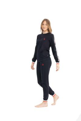 U.S. Polo Assn. - Kadın %100 Pamuk 2 İplik Uzunkol Ev Giyim Pijama Takım (1)