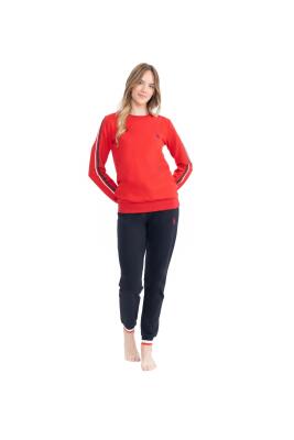 Kadın %100 Pamuk 2 İplik Uzunkol Ev Giyim Pijama Takım - 4