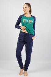 Kadın %100 Pamuk Pijama Takım, Uzunkol Dar Paça - 6