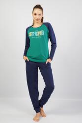 Kadın %100 Pamuk Pijama Takım, Uzunkol Dar Paça - 12