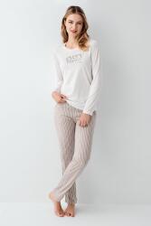 Kadın %100 Pamuklu Pijama Takım, Uzunkol, Cepli, Yazı Baskılı - 5