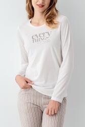 Kadın %100 Pamuklu Pijama Takım, Uzunkol, Cepli, Yazı Baskılı - 7