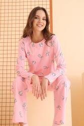 Kadın %100 Pamuklu Tavşan Baskılı Mevsimlik Pijama Takım - 2