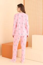Kadın %100 Pamuklu Tavşan Baskılı Mevsimlik Pijama Takım - 4