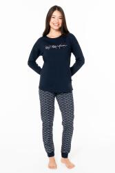 Kadın %100 Pamuklu Uzunkol Dar Paça Mevsimlik Ev Giyim Pijama Takım - 1