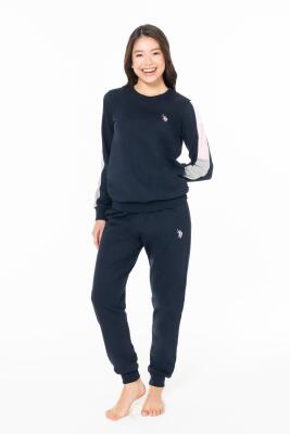 Kadın 2 İplik Dokuma Kışlık Uzunkol Dar Paça Ev Giyim Pijama Takım,  - 3