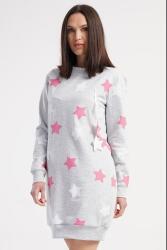 Kadın 2 İplik Dokuma Yuvarlak Yaka uzun kol manşetli Kışlık tunik elbise - 3