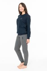 U.S. Polo Assn. - Kadın 2 İplik Kışlık Ev Giyim At Üst Takım, Kol ve Paça Manşetli