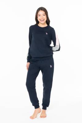 U.S. Polo Assn. - Kadın 2 İplik Kışlık Uzunkol Dar Paça Ev Giyim Pijama Takım (1)