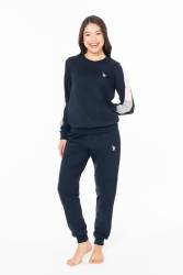 Kadın 2 İplik Kışlık Uzunkol Dar Paça Ev Giyim Pijama Takım - Thumbnail