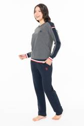 Kadın 2 İplik Kışlık Uzunkol Düz Paça Ev Giyim Pijama Takım - Thumbnail