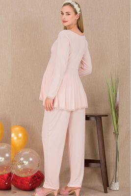 Kadın 2'li Uzun Kol Hamile Lohusa Pijama Takım - 3