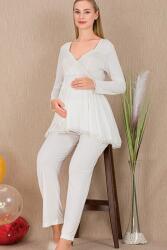 Kadın 2'li Uzun Kol Hamile Lohusa Pijama Takım - 8