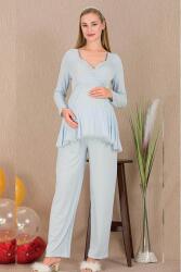 Kadın 2'li Uzun Kol Hamile Lohusa Pijama Takım - 4