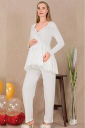 Kadın 2'li Uzun Kol Hamile Lohusa Pijama Takım - 7