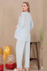 Kadın 2'li Uzun Kol Hamile Lohusa Pijama Takım, Emzirme Düğmeli (1)