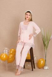 Kadın 2'li Uzun Kol Hamile Lohusa Pijama Takım, Emzirme Düğmeli, Dantel Detaylı