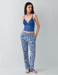 Kadın 3’lü Desenli Pijama & Ev Giyim Seti – Dantelli Bralet Sütyen , Pantolon ve Sabahlık, %50 Pamuk %50 Modal - 13