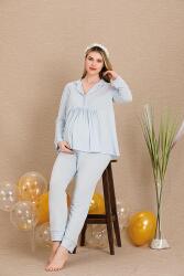 Kadın 3'lü Hamile Lohusa Pijama Takım, Hamile Lohusa Sabahlık ve Pijama Set - 5