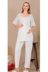 Kadın 3'lü Hamile Lohusa Pijama Takım, Hamile Lohusa Sabahlık ve Pijama Takımı - 8