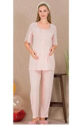 Kadın 3'lü Hamile Lohusa Pijama Takım, Hamile Lohusa Sabahlık ve Pijama Takımı - 12