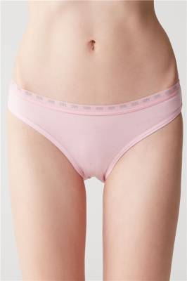 U.S. Polo Assn. - Kadın 3'lü Pamuklu Slip Pembe Beyaz Gri