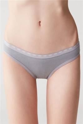 Kadın 3'lü Pamuklu Slip Pembe Beyaz Gri - 3