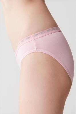 Kadın 3'lü Pamuklu Slip Pembe Beyaz Gri - 4