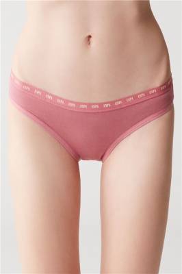 Kadın 3'lü Pamuklu Slip Pembe Beyaz Gri - 6